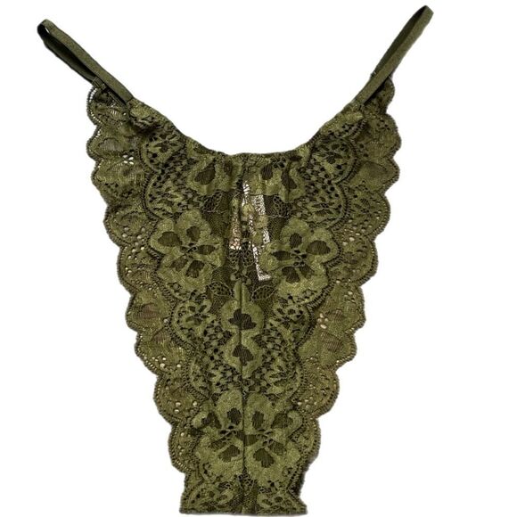 Victoria's Secret Dream Angels Sexy Brazilian Slip Panty Olive Green Xlarge - Picture 1 of 2